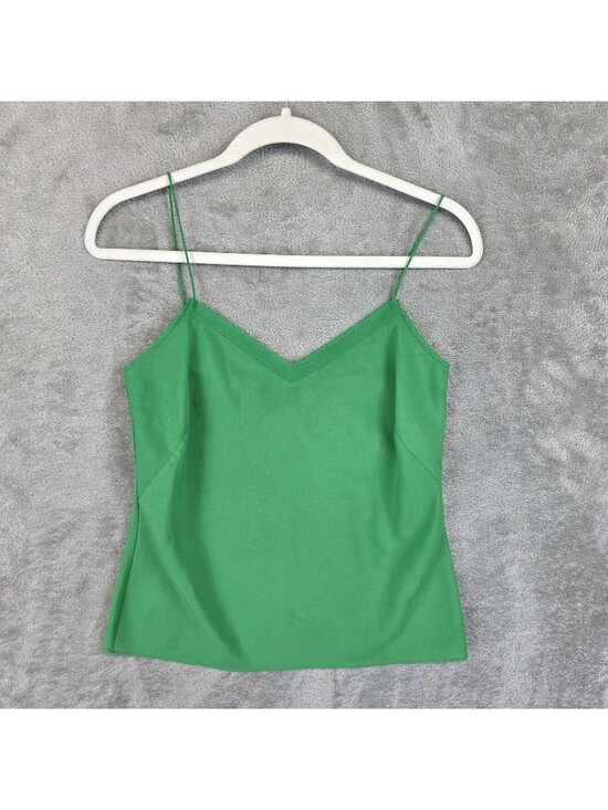 Ted Baker Tops - Ted Baker Tank Top Womens S Green V Neck Sleeveless Solid Woven Camisole Summer